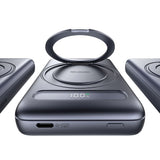Baterie externa Mcdodo Magnetic Meta Series (MC-8371), Integrat 360° Ring Stand, 10000mAh, 20W, Afisaj digital, gri