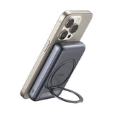 Baterie externa Mcdodo Magnetic Meta Series (MC-8371), Integrat 360° Ring Stand, 10000mAh, 20W, Afisaj digital, gri