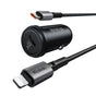 Incarcator auto Mcdodo Obsidian Series (CC-7492), Type-C to Lightning Cable Included, PD30W, Smart IC, Mini Size, 1.2m, negru