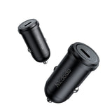 Incarcator auto Mcdodo Obsidian Series (CC-7492), Type-C to Lightning Cable Included, PD30W, Smart IC, Mini Size, 1.2m, negru