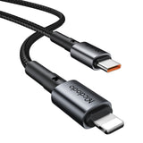 Incarcator auto Mcdodo Obsidian Series (CC-7492), Type-C to Lightning Cable Included, PD30W, Smart IC, Mini Size, 1.2m, negru
