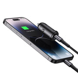 Incarcator auto Mcdodo Obsidian Series (CC-7492), Type-C to Lightning Cable Included, PD30W, Smart IC, Mini Size, 1.2m, negru