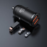 Incarcator auto Mcdodo Cool Series (CC-2950), Dual port, 15.5W, Mini Size, 12-24V, negru