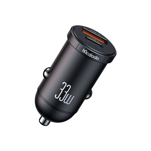 Incarcator auto Mcdodo Cool Series (CC-2320), Dual port, Incarcare rapidar, 33W, Mini Size, 12-24V, negru
