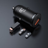 Incarcator auto Mcdodo Cool Series (CC-2320), Dual port, Incarcare rapidar, 33W, Mini Size, 12-24V, negru