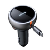 Incarcator auto Mcdodo (CC-4850), cu USB-C Retractabil Cable, 80W, Dual Port, Indicator Light Ring, 80cm, negru
