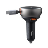 Incarcator auto Mcdodo (CC-4850), cu USB-C Retractabil Cable, 80W, Dual Port, Indicator Light Ring, 80cm, negru