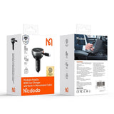 Incarcator auto Mcdodo (CC-4850), cu USB-C Retractabil Cable, 80W, Dual Port, Indicator Light Ring, 80cm, negru