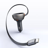 Incarcator auto Mcdodo (CC-4850), cu USB-C Retractabil Cable, 80W, Dual Port, Indicator Light Ring, 80cm, negru