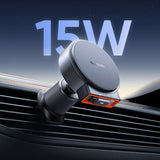 Suport auto Mcdodo cu Incarcare Wireless (CH-3000), pentru Grila ventilatie, 15W, Dual Magnetic Coils, Integrat Retractabil Cablu, negru
