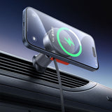 Suport auto Mcdodo cu Incarcare Wireless (CH-3000), pentru Grila ventilatie, 15W, Dual Magnetic Coils, Integrat Retractabil Cablu, negru