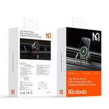 Suport auto Mcdodo cu Incarcare Wireless (CH-3000), pentru Grila ventilatie, 15W, Dual Magnetic Coils, Integrat Retractabil Cablu, negru