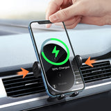 Suport auto Mcdodo cu Wireless Charging (CH-1600), pentru Grila ventilatie/Bord, Dual Coil, Qi2 15W, One-Hand Operation, negru