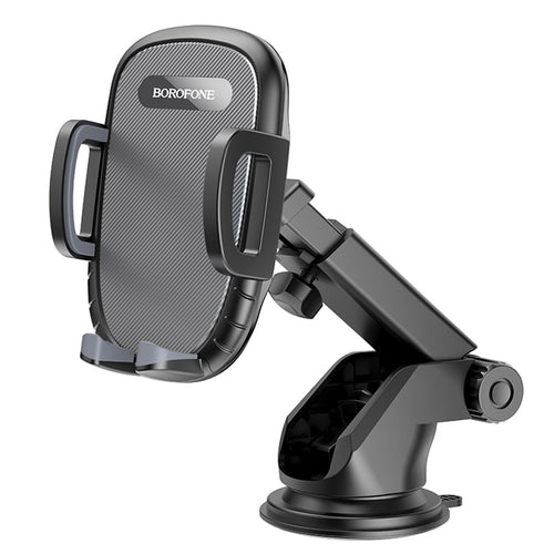 Suport auto Borofone Windy (BH53), cu Ventuza, pentru Bord/Parbriz, 4.5-6.7 Telefon, negru