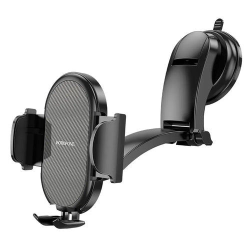 Suport auto Borofone Charm (BH73), cu Ventuza, pentru Bord/Parbriz, 360A° Adjust, Universal, Telescopic Brat, negru