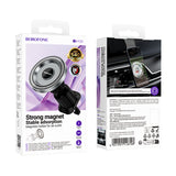 Suport auto Borofone Profit (BH122), Magnetic, pentru Grila ventilatie, 360° Adjust, 4.5–7 inch Phones, negru
