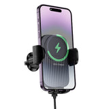 Suport auto Borofone cu Wireless Charging Path (BH221), Incarcare rapida, 15W, Secure Grip, gri