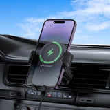 Suport auto Borofone cu Wireless Charging Path (BH221), Incarcare rapida, 15W, Secure Grip, gri
