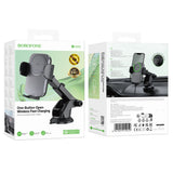 Suport auto Borofone cu Wireless Charging Leading (BH222), pentru Bord/Parbriz, Secure Grip, 15W, gri