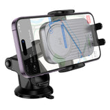 Suport auto Borofone cu Wireless Charging Leading (BH222), pentru Bord/Parbriz, Secure Grip, 15W, gri