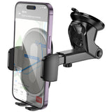 Suport auto Borofone Rio (BH134), pentru Bord/Parbriz, 360° Adjust, ABS, Silicon, 4.5–7, negru