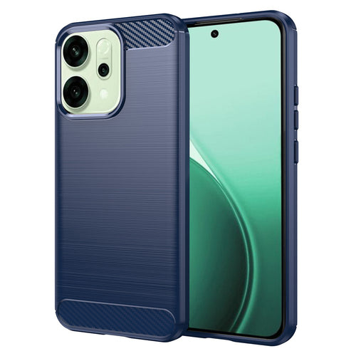 Husa pentru OPPO Reno14, Techsuit Carbon Silicone, albastru