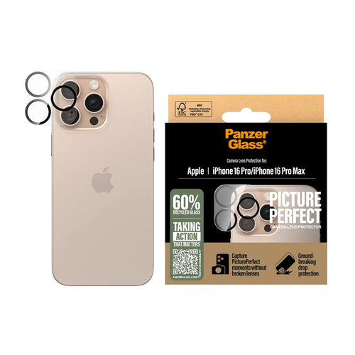 Folie de protectie pentru iPhone 16 Pro, PanzerGlass® PicturePerfect Camera Lens Protector