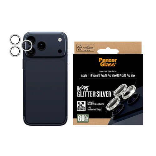 Folie de protectie pentru iPhone 16 Pro, PanzerGlass® Hoops® Camera Lens Protector