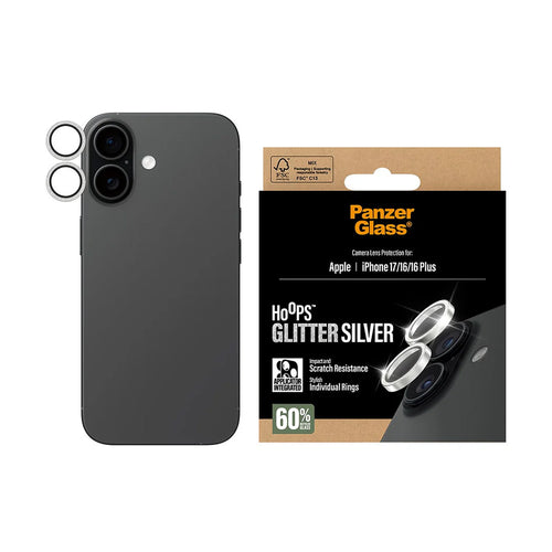 Folie de protectie pentru iPhone 16, PanzerGlass® Hoops® Camera Lens Protector