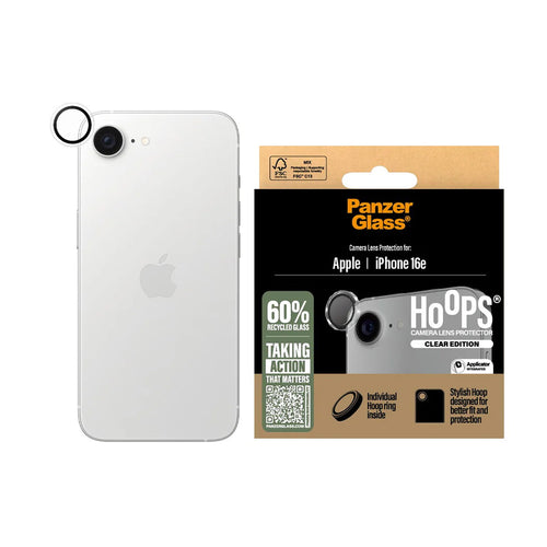 Folie de protectie pentru iPhone 16e, PanzerGlass® Hoops® Camera Lens Protector