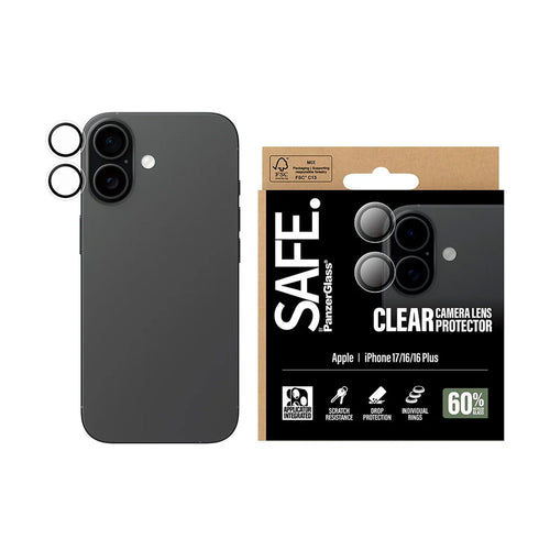Folie de protectie pentru iPhone 16, PanzerGlass® SAFE. Camera Lens Protector