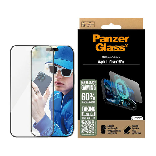 Folie de protectie pentru iPhone 16 Pro, PanzerGlass® Ultra-Wide Fit Gaming Screen Protector