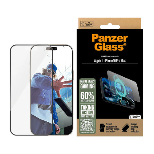 Folie de protectie pentru iPhone 16 Pro Max, PanzerGlass® Ultra-Wide Fit Gaming Screen Protector