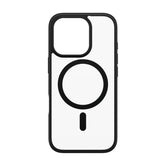 Husa pentru iPhone 16 Pro, PanzerGlass® HardCase Black MagSafe & Frame Series, transparenta