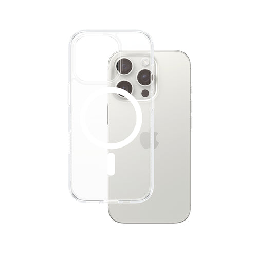 Husa pentru iPhone 16 Pro, PanzerGlass® HardCase White MagSafe Series, transparenta