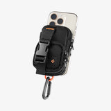 Husa casti, Spigen, Phone Pouch Snap Zip Afa09338 MagSafe Wallet Card Holder Organizer With Belt Holster Pokets Koff 7641e5, negru