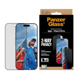 Folie de protectie pentru iPhone 16 Pro, PanzerGlass® Ultra-Wide Fit 2-Way Privacy Screen Protector w. EasyAligner