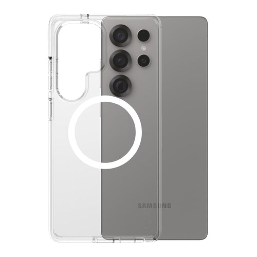 Husa pentru Samsung Galaxy S25 Ultra, PanzerGlass® Care Flagship Urban Combat White Qi Compatible, transparenta