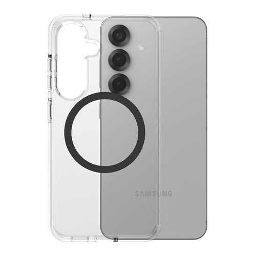 Husa pentru Samsung Galaxy S25, PanzerGlass® Care Flagship Urban Combat Black Qi Compatible, transparenta