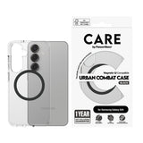Husa pentru Samsung Galaxy S25, PanzerGlass® Care Flagship Urban Combat Black Qi Compatible, transparenta