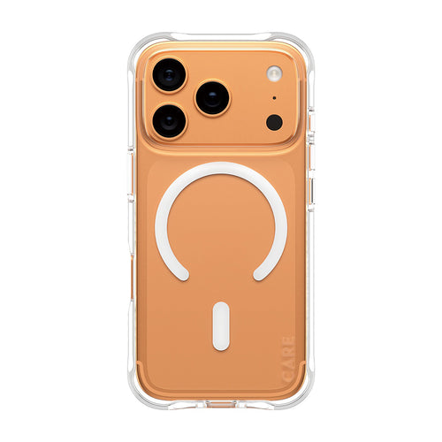 Husa pentru iPhone 17 Pro, PanzerGlass® Care Fashionable Case w. White MagSafe, transparenta
