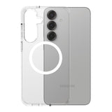 Husa pentru Samsung Galaxy S25 Plus, PanzerGlass® Care Flagship Urban Combat White Qi Compatible, transparenta