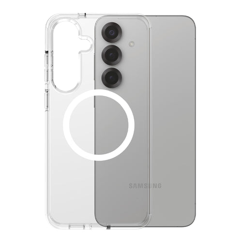 Husa pentru Samsung Galaxy S25 Plus, PanzerGlass® Care Flagship Urban Combat White Qi Compatible, transparenta