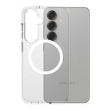 Husa pentru Samsung Galaxy S25, PanzerGlass® Care Flagship Urban Combat White Qi Compatible, transparenta