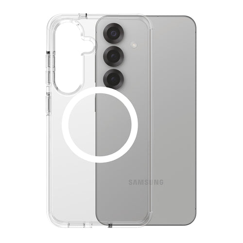 Husa pentru Samsung Galaxy S25, PanzerGlass® Care Flagship Urban Combat White Qi Compatible, transparenta