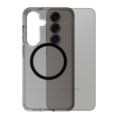 Husa pentru Samsung Galaxy S25, PanzerGlass® Care Flagship Urban Combat Black Qi Compatible, fumuriu