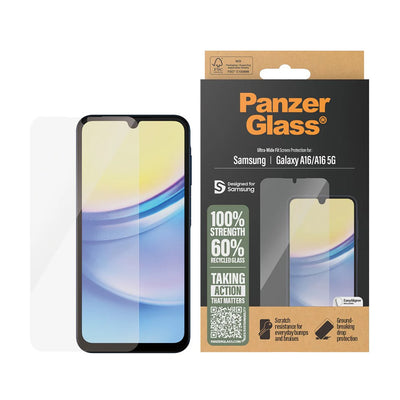 Folie de protectie pentru Samsung Galaxy A16 4G, PanzerGlass® Ultra-Wide Fit Screen Protector w. EasyAligner
