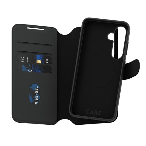 Husa pentru Samsung Galaxy S25, PanzerGlass® Care Feature Case Tango Two-in-One Wallet, negru