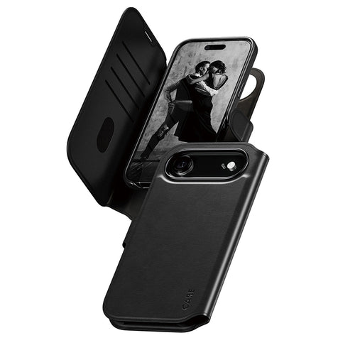 Husa pentru iPhone 17 Air, PanzerGlass® Care Feature MagSafe Case Tango Two-in-One Wallet, negru