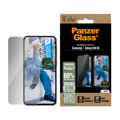 Folie de protectie pentru Samsung Galaxy A36 5G, PanzerGlass® Ultra-Wide Fit Privacy Screen Protector